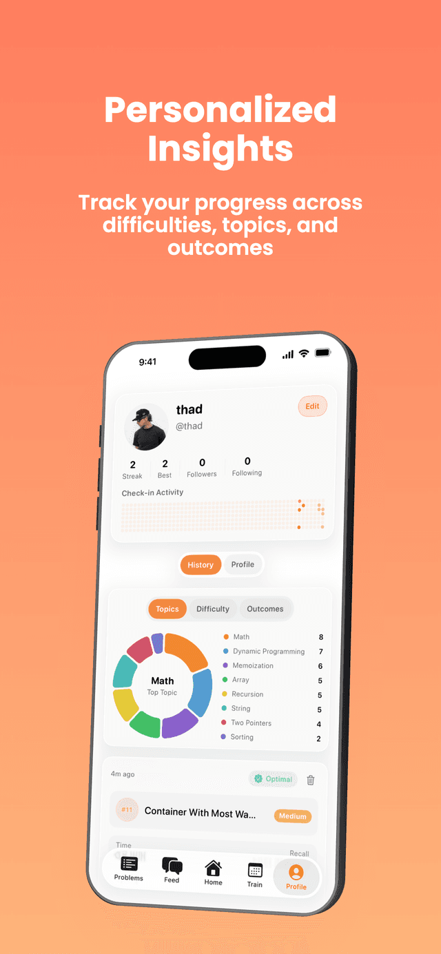 Personalized insights across difficulties and topics